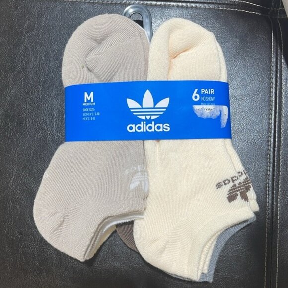 ADIDAS Originals Trefoil 6 Pack No Show Socks - Picture 2 of 5